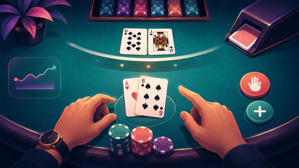 Total visible de la mano en blackjack y cómo ayuda a seguir la ronda